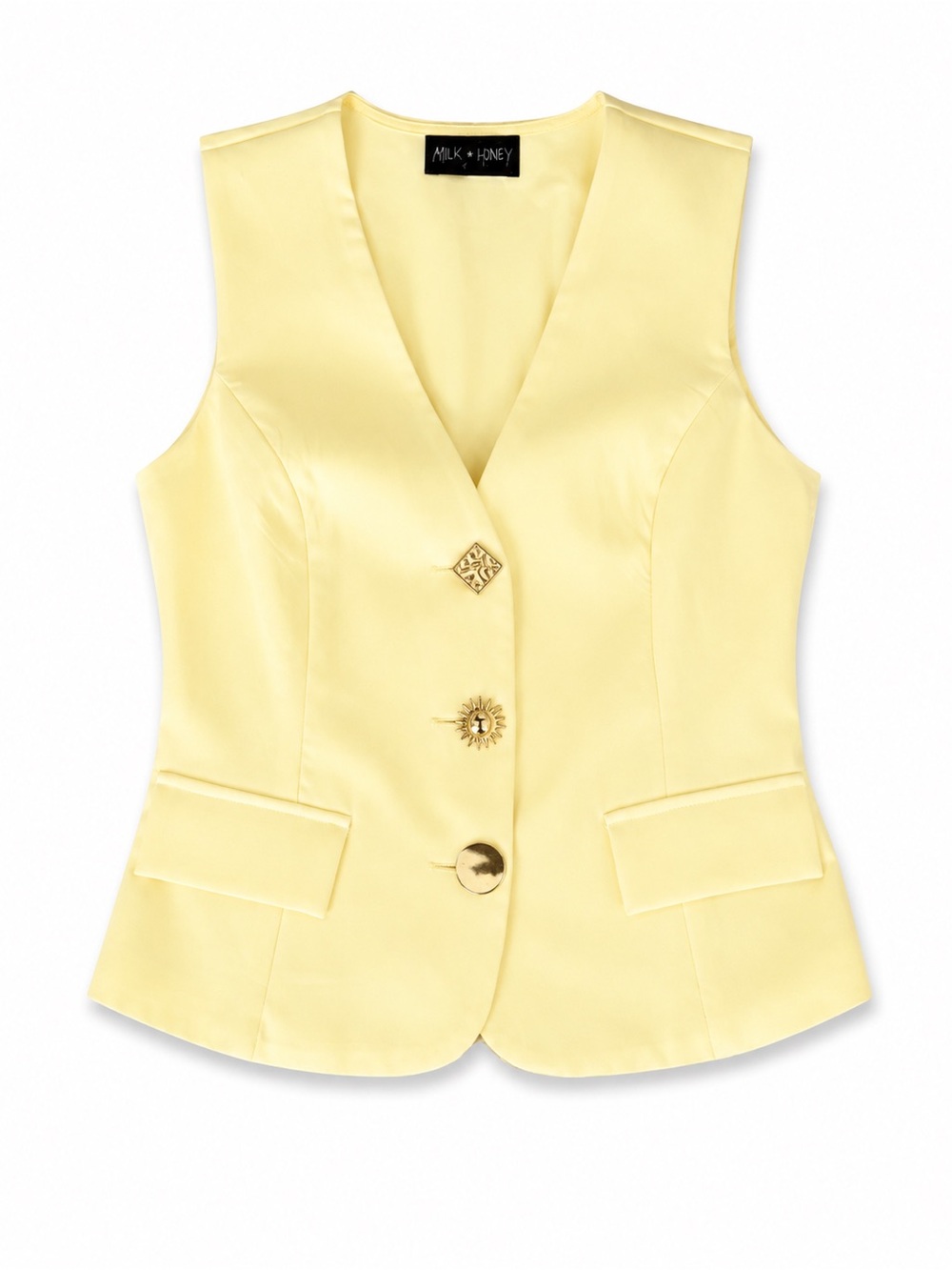 Yellow Satin Vest